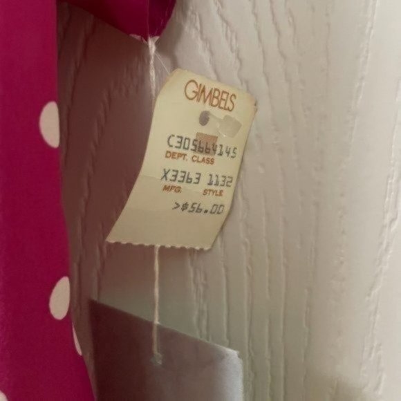 PRICE FIRM Vintage Deadstock Pink Polka Dot Blouse | Size 12, will fit M/L. - Picture 6 of 7